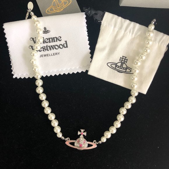 Vivienne Westwood Jewelry - Vivienne Westwood Pink Orbit Pearl Necklace
